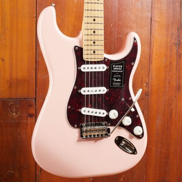 FENDER LTD PLAYER STRATOCASTER, MAPLE NECK, SHELL PINK TORT